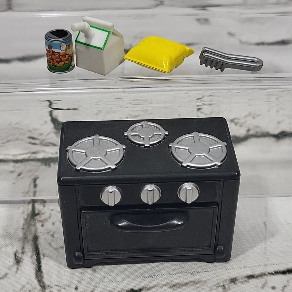 Calico Critters Sylvanian Families Dollhouse Kitchen Lot Of 5pcs Stove Food